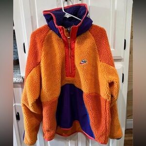 Nike Air Mens Large Retro Vintage Sports Hoodie Jacket Fleece Pullover Lakers